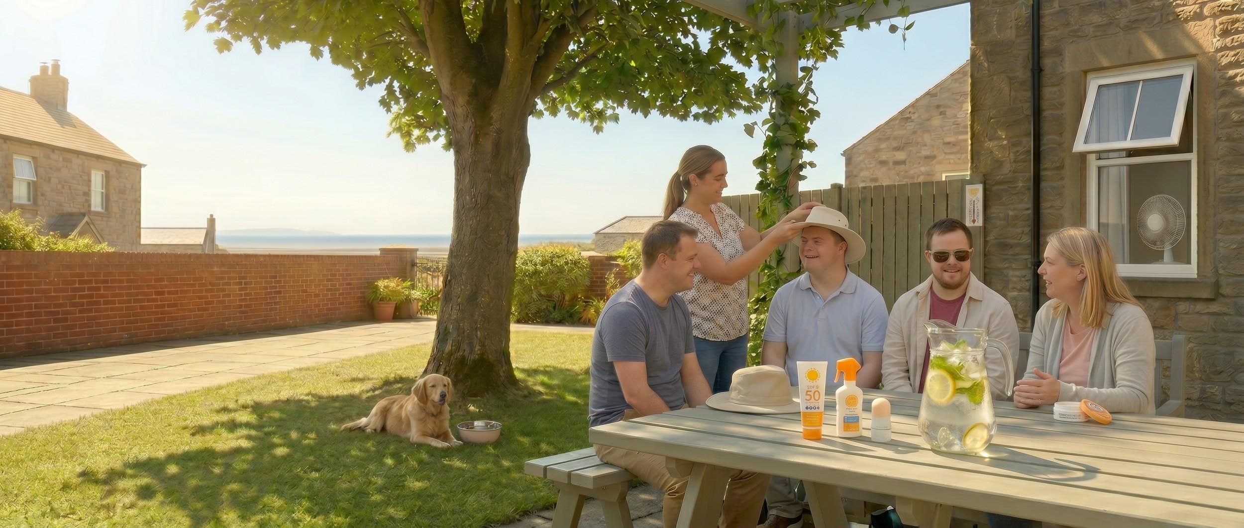 Suncream Water And Hat Staying Safe In The Sun